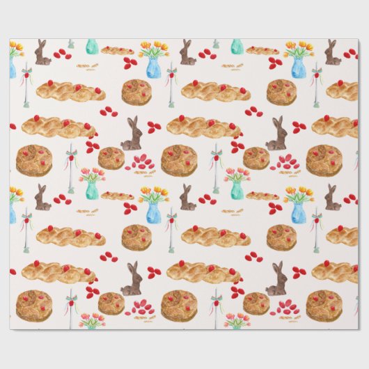 Waterverf Griekse paasschroothoop Cadeaupapier (Vlak)