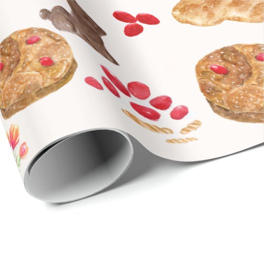 Waterverf Griekse paasschroothoop Cadeaupapier (Rol Hoek)