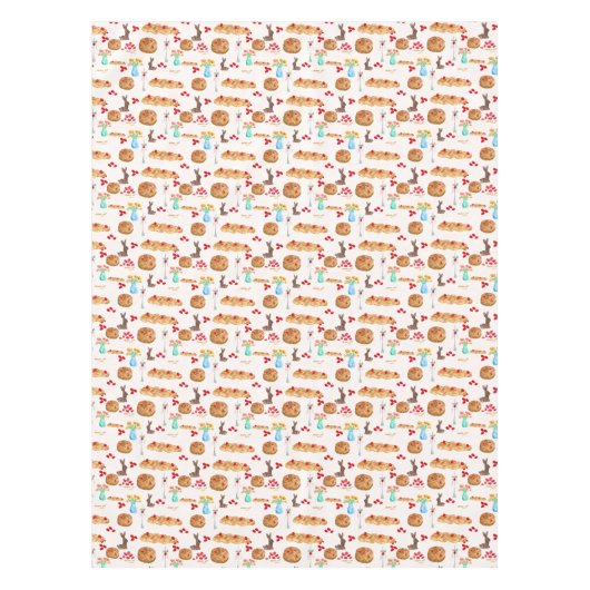 Waterverf Griekse paasvoeding en rode eieren Tafelkleed (Voorkant)