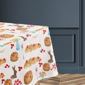 Waterverf Griekse paasvoeding en rode eieren Tafelkleed