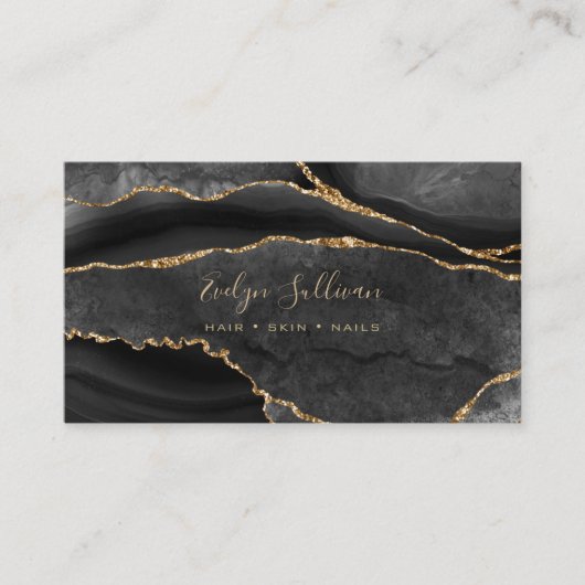 waterverf grijs agate ontwerp visitekaartje (Voorkant)