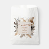Waterverf Grijs Bruin Herfst Wedding Favoriet Tas Bedankzakje (Voorkant)