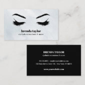 Waterverf GRIJS chique Wimper Browbar professional Visitekaartje (Voorkant / Achterkant)