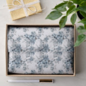 Waterverf Grijs en Blauw Bloemen Patroon Vakantie Tissuepapier (Geschenk)
