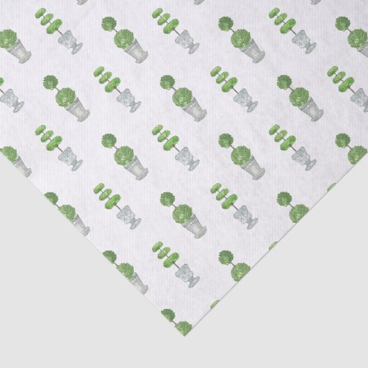 Waterverf grijs en groen topiary tissuepapier (Detail)