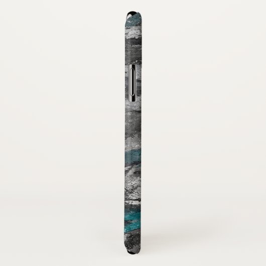 Waterverf grijs en Turquoise Case-Mate iPhone Case (Achterkant / rechts)