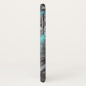 Waterverf grijs en Turquoise Case-Mate iPhone Case (Achterkant/links)