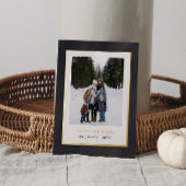 Waterverf Grijs fluweel Lijst 3 Foto's Kerst Folie Feestdagenkaart