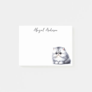 Waterverf Grijs Perzisch Kitten Schattige Cat Post-it® Notes
