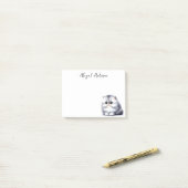 Waterverf Grijs Perzisch Kitten Schattige Cat Post-it® Notes (Op bureau)
