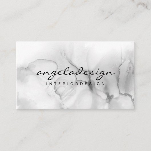 Waterverf grijs zwart wit visitekaartje (Voorkant)