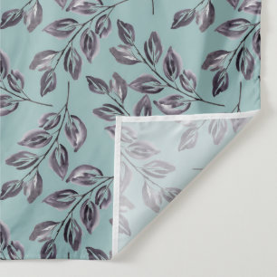 Waterverf grijs, zwarte twijgen op een turquoise wandkleed