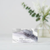 waterverf grijze achtergrond visitekaartje (Staand voorkant)