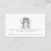 Waterverf Grijze Beer Baby shower Luierspoeling Informatiekaartje (Voorkant)