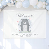 Waterverf Grijze Beer Jongen Baby shower Spandoek