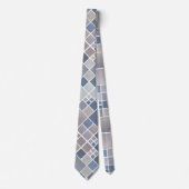 Waterverf Grijze Blauw Elegant Gecontroleerd Strop Stropdas (Voorkant)