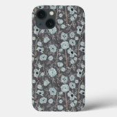Waterverf grijze blauwe papaverbloemen Case-Mate iPhone case (Achterkant)