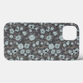 Waterverf grijze blauwe papaverbloemen Case-Mate iPhone case (Achterkant (horizontaal))