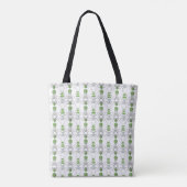 Waterverf Grijze Bogen en Groene Topiary Monogram Tote Bag (Achterkant)