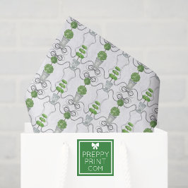 Waterverf Grijze Bogen en Groene Topiary Tissuepapier