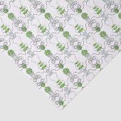 Waterverf Grijze Bogen en Groene Topiary Tissuepapier (Detail)