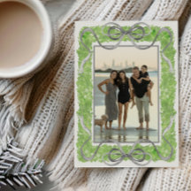 Waterverf Grijze Bogen & Groene Garland Topiary Fo