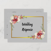 Waterverf Grijze goudkleurige goudpels Briefkaart (Voorkant / Achterkant)