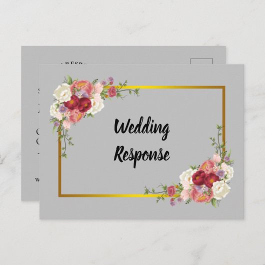 Waterverf Grijze goudkleurige goudpels Briefkaart (Voorkant / Achterkant)