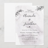 Waterverf Grijze minimalistische weddenschappen Kaart (Voorkant / Achterkant)