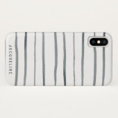 Waterverf grijze strepen Case-Mate iPhone case (Achterkant (horizontaal))