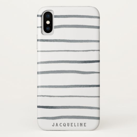 Waterverf grijze strepen Case-Mate iPhone case (Achterkant)
