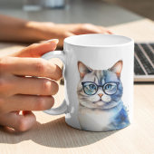 Waterverf Grijze Tabby Kat Gepersonaliseerd Koffiemok