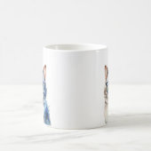 Waterverf Grijze Tabby Kat Gepersonaliseerd Koffiemok (Center)