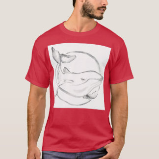 Waterverf grijze walvisschilderij t-shirt