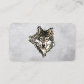 Waterverf Grijze Wolf Animal Visitekaartje (Achterkant)