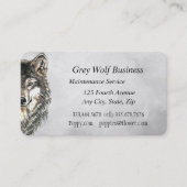Waterverf Grijze Wolf Animal Visitekaartje (Voorkant)