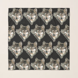 Waterverf Grijze Wolf Dier Natuur Kunst Sjaal