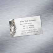 Waterverf Grijze Wolf (dierlijk Visitekaartje) Magnetisch Visitekaartje (Voorbeeld)