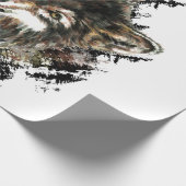Waterverf Grijze Wolf Logo Dierlijke Natuur wolven Cadeaupapier (Hoek)