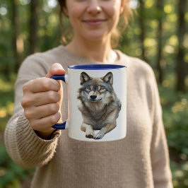 Waterverf Grijze Wolf Mok