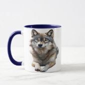 Waterverf Grijze Wolf Mok (Links)