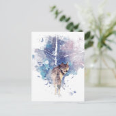 Waterverf Grijze Wolf Natuur in het wild Briefkaart (Staand voorkant)