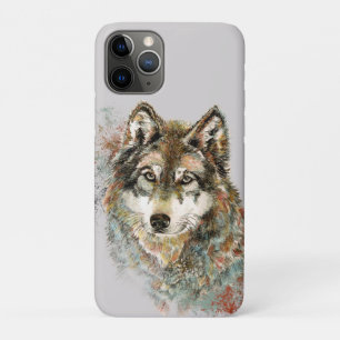 Waterverf Grijze Wolf Natuur in het wild Case-Mate iPhone Case