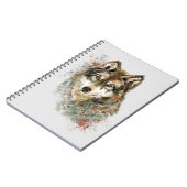 Waterverf Grijze Wolf Natuur in het wild Notitieboek (Linkerzijde)
