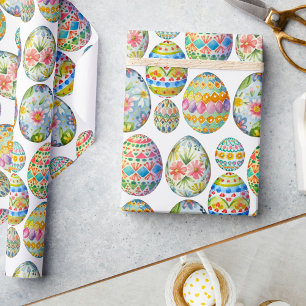 Waterverf grillig Easter Egg Pattern Cadeaupapier