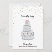 Waterverf grillig Save the Date Kaart (Voorkant)