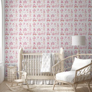 Waterverf grillige baby meisje naadloze kinderkame behang