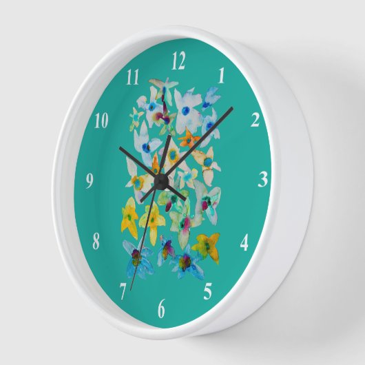 Waterverf grillige blauwe bloemen (Hoek)