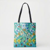 Waterverf grillige blauwe bloemen tote bag (Voorkant)