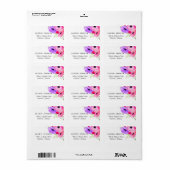 Waterverf grillige bloemenbruiloft etiket (Full Sheet)